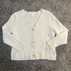 Aspen Merino Wool Cream Button-Up Cardigan